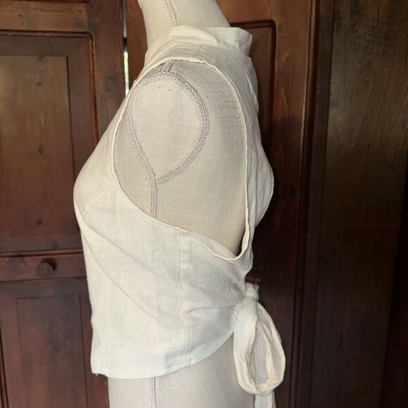 Womens Free People Shirt Vest Open Tie Back Size Small Super Cute - Picture 3 of 6